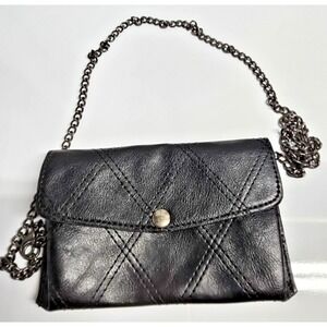 ZARA‎ quilt pattern vegan leather crossbody chain strap small shoulder bag